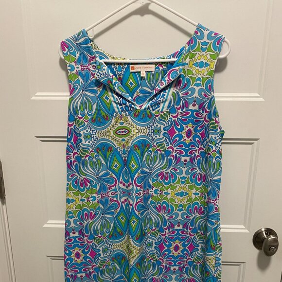Jude Connally Size XL Bright Mod Geo Print Catalina Sleeveless Dress - Picture 1 of 3